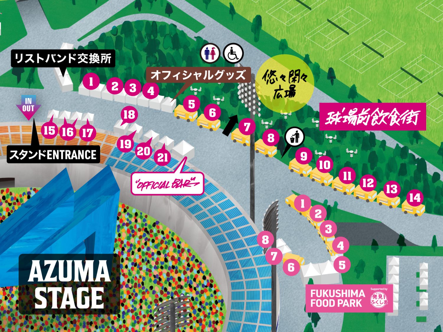 球場前飲食街 / FUKUSHIMA FOOD PARK  Map